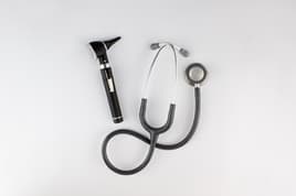 Stethoscope and otoscope made of metal parts