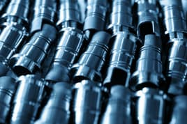 Die cast metal parts with a shiny surface finish
