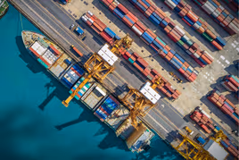 Shipping port for manufacturing production logistics