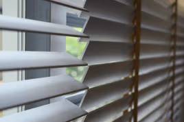 Close-up view of window blinds