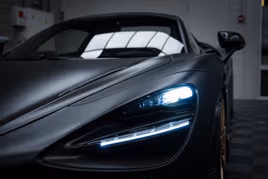 Sports car hood and headlight